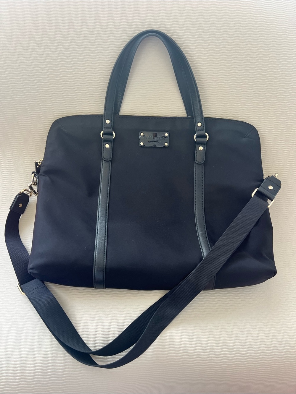 Kate Spade Gramercy Park Calista Black Nylon Laptop Bag Crossbody Commuter